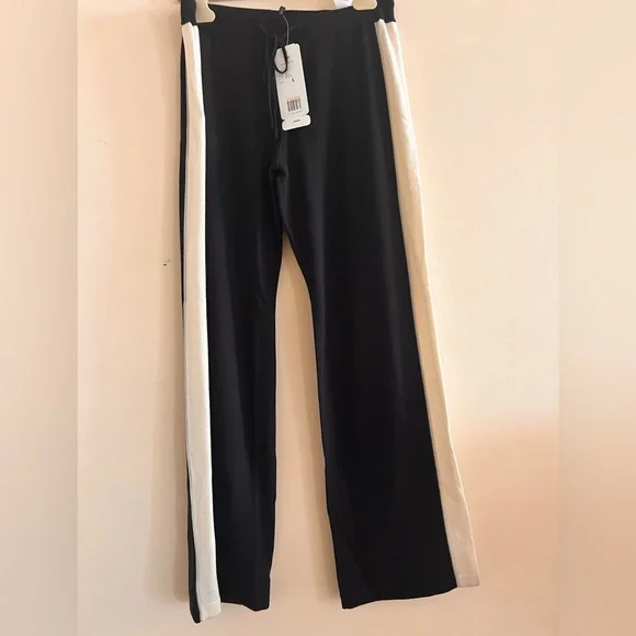 NWT $370 Escada Track Pants Side Stripe LOOSE FIT CRYSTAL Logo Size L - Picture 3 of 11